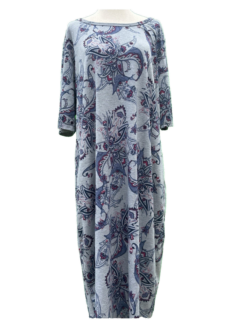 LuLaRoe Julia Dress 3XL Paisley Floral Midi Form Fitting Stretch Knit JC001-04